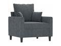 Fauteuil Gris foncé 60 cm Velours UJEU20470