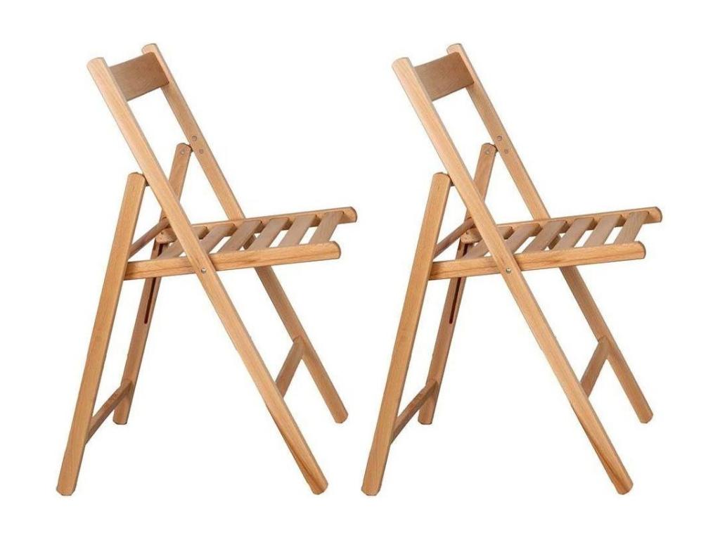 Chaise pliante en bois Lot de 2 HTSS08809