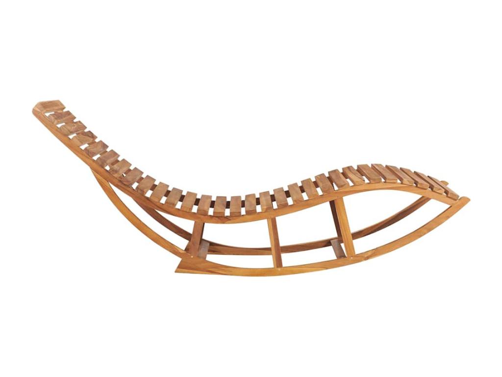 Chaise longue à bascule avec coussin Bois de teck solide MPUG07020