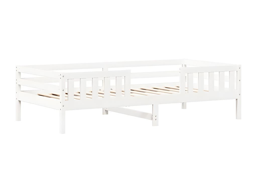 Ensemble de lit et de banc avec toit 100x200 cm bois pin massif LTYQ82014