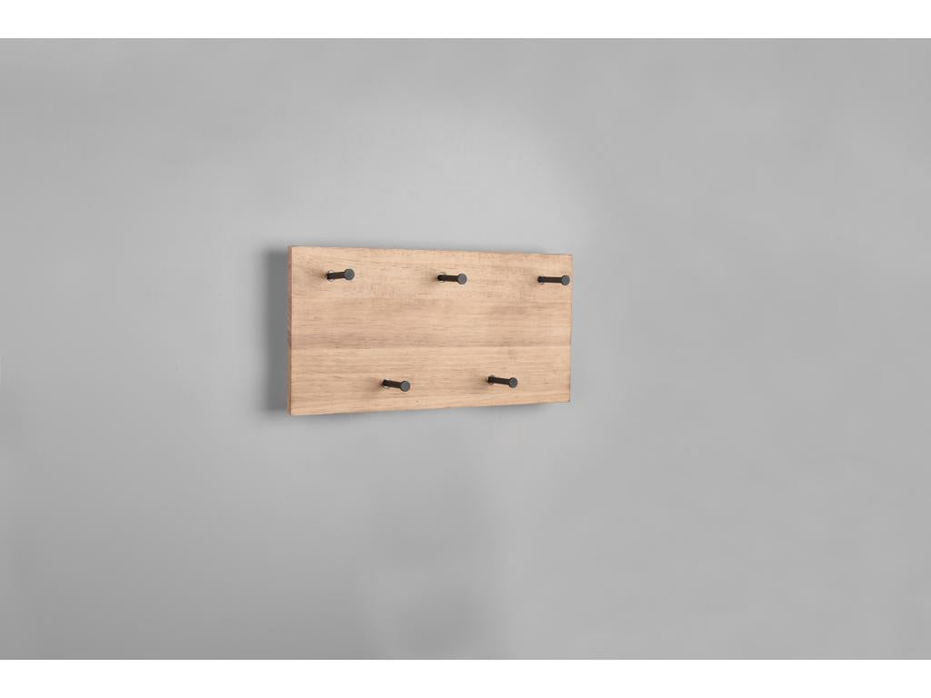 Cosymeub - Panneau d´accrochage mural avec crochets et bande LED - Naturel/Noir - 40x20x29.2cm JXHK82389