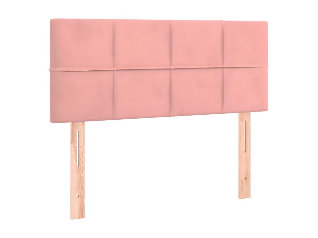 Lit à sommier tapissier avec matelas Rose 90x190 cm Velours AHSG69078