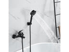 Cosymeub Mitigeur Baignoire Noir Robinet Baignoire avec Douchette 5 Jets/Flexible de Douche 1.5m Support Mitigeur monocommande Douche Murale ZFCN83322