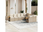 Salon de jardin avec coussins 9 pcs beige résine tressée GONZ30158