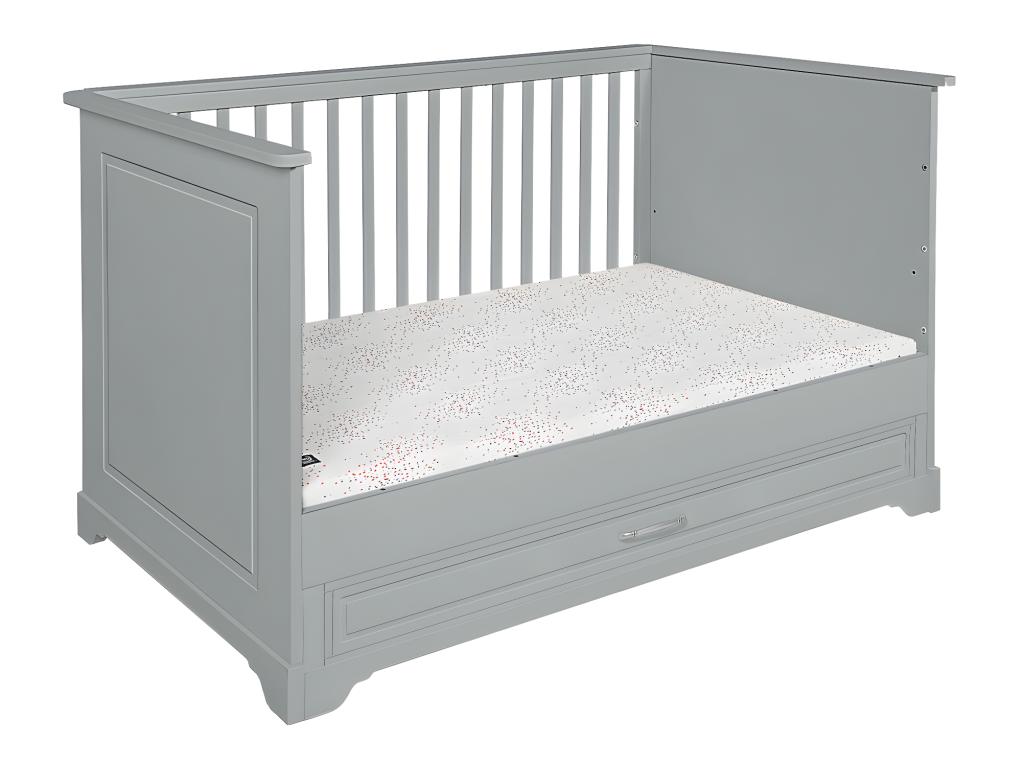 Lit évolutif 70x140 et commode 3 tiroirs Cosymeub Gris OURA45266
