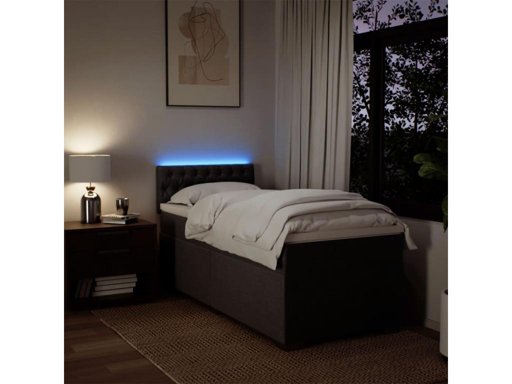 Sommier à Cosymeub de lit avec matelas Marron foncé 90x190 cm MWJQ78808