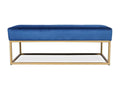 Banquette Cosymeub velours bleu pieds dorés XKVT15445
