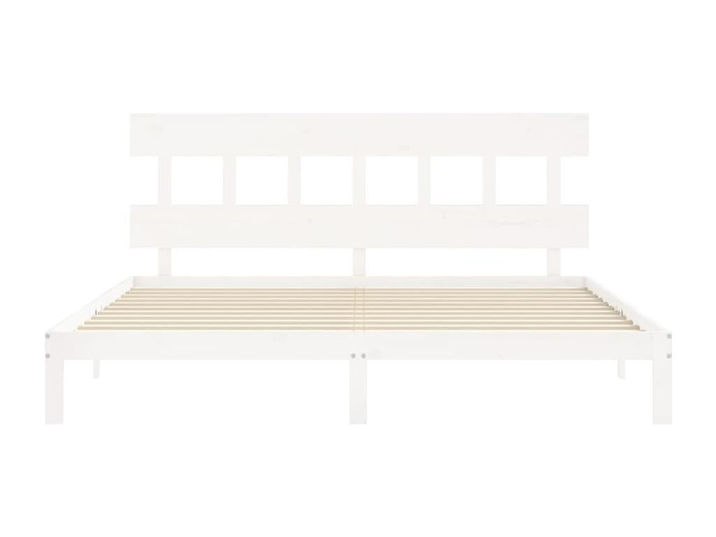 Cadre de lit avec tête de lit blanc Super Cosymeub bois massif EMEU78256