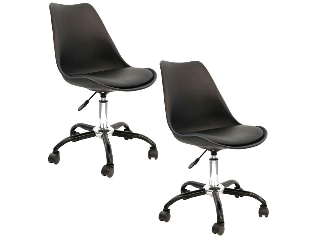2 Chaise de bureau à Cosymeub Noires UKHN67664