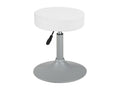 Tabouret de travail simili cuir rond rembourré pivotant hauteur réglable 43 à 57 cm YU blanc gris VXRU15657