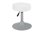 Tabouret de travail simili cuir rond rembourré pivotant hauteur réglable 43 à 57 cm YU blanc gris VXRU15657