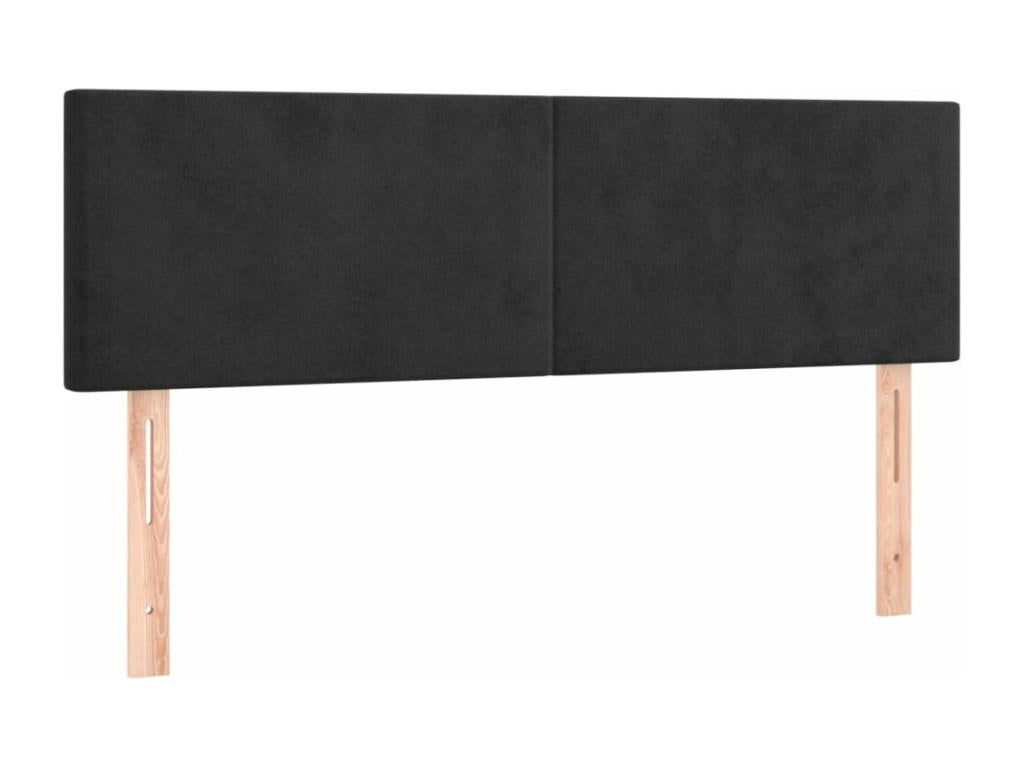 Sommier à Cosymeub de lit avec matelas Noir 140x190 cm Velours ZGQS43959