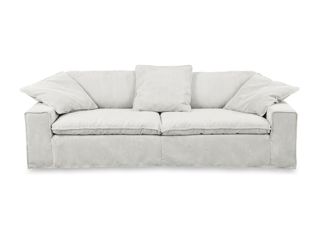 Canapé - gris clair velours côtelé - Cosymeub LNTG07996