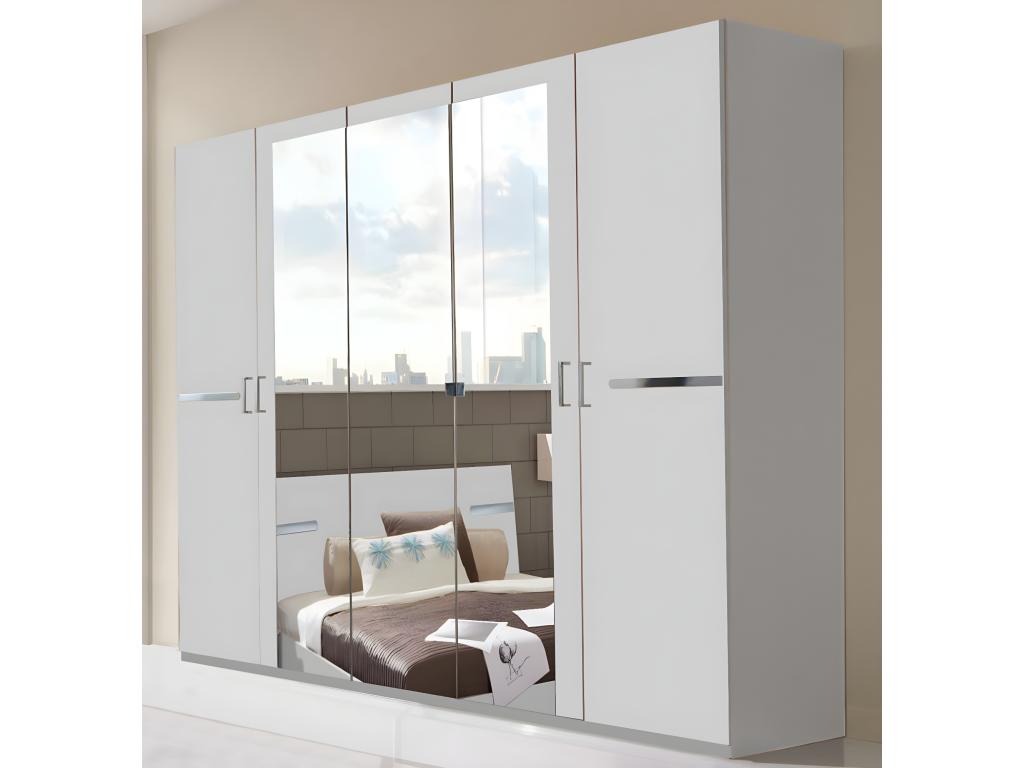 Chambre à coucher complète adulte lit 140x190 cm 2 chevets armoire UFDN29670