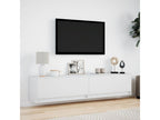 Meuble TV mural avec LED blanc 180x31x38 cm POSL18038