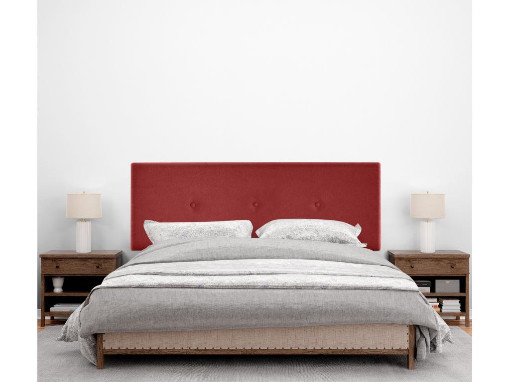 Cosymeub Tête de lit en tissu Aqualine lisse avec Boutons 145x50cm Lits 135/140 - Rouge DGEQ00849