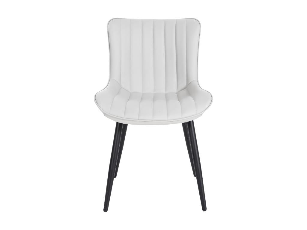 Lot de 2 chaise salle à manger - Similicuir / Métal - Blanc - Artigeo MSPJ04020