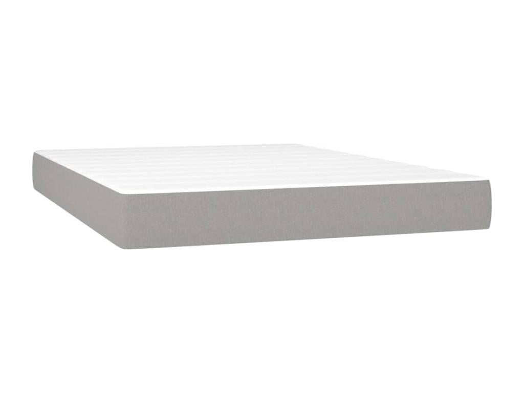 Lit à sommier tapissier avec matelas Gris clair 140x190cm Tissu KKBE79361