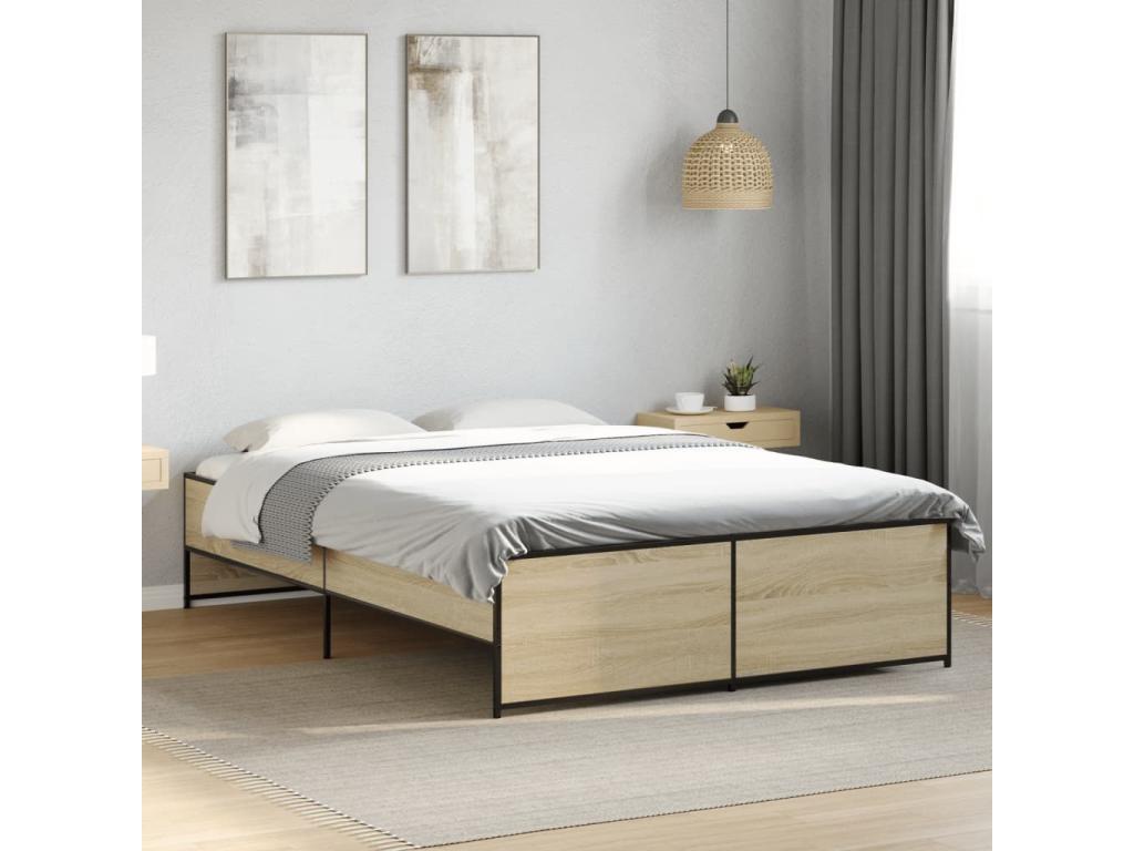 Cadre de lit sans matelas chêne Cosymeub 135x190 cm AVXU34584