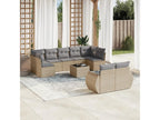 Salon de jardin avec coussins 10 pièces beige résine tressée IRZD99500