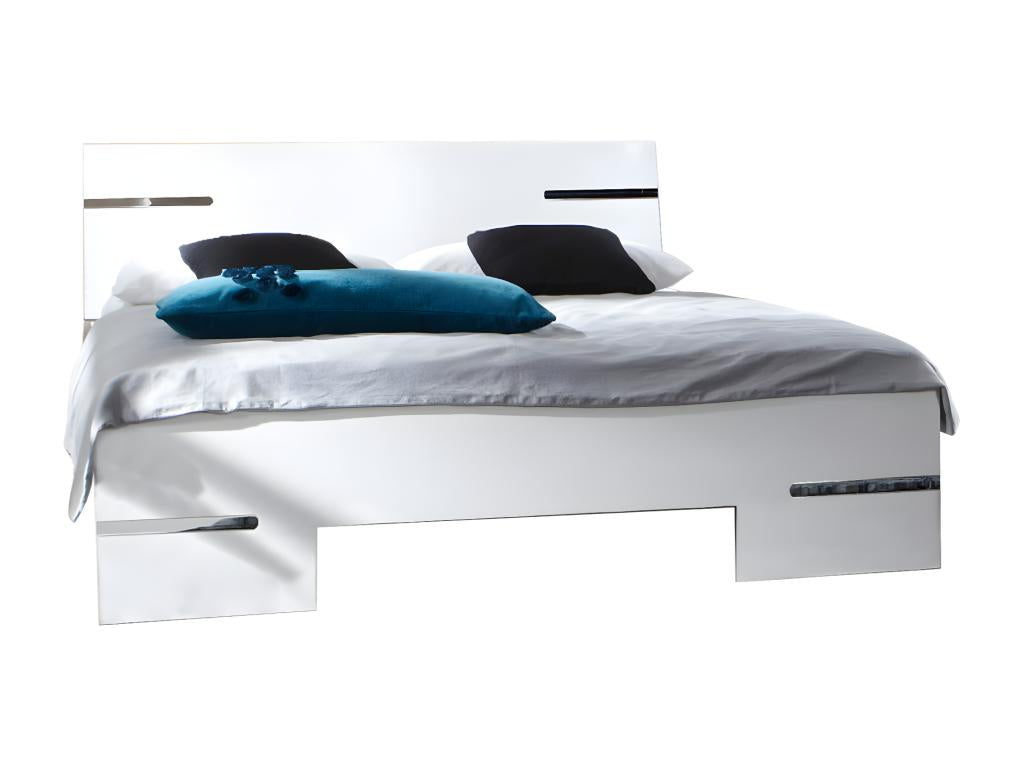 Chambre à coucher complète adulte lit 140x190 cm 2 chevets armoire UFDN29670