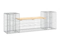 Banc de jardin design gabion 183x41x60.5 bois massif de pin GUEP18078
