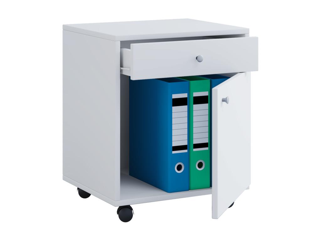 Caisson roulant en bois Cosymeub Caisson de bureau à tiroir Masola blanc FSKS66356