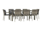 Ensemble à manger de jardin 9 pcs coussins gris résine tressée ATNT78922