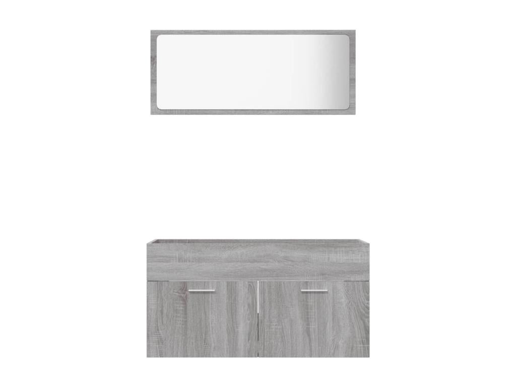 Ensemble de meubles de salle de bain 2 pcs Cosymeub gris YPLY46337
