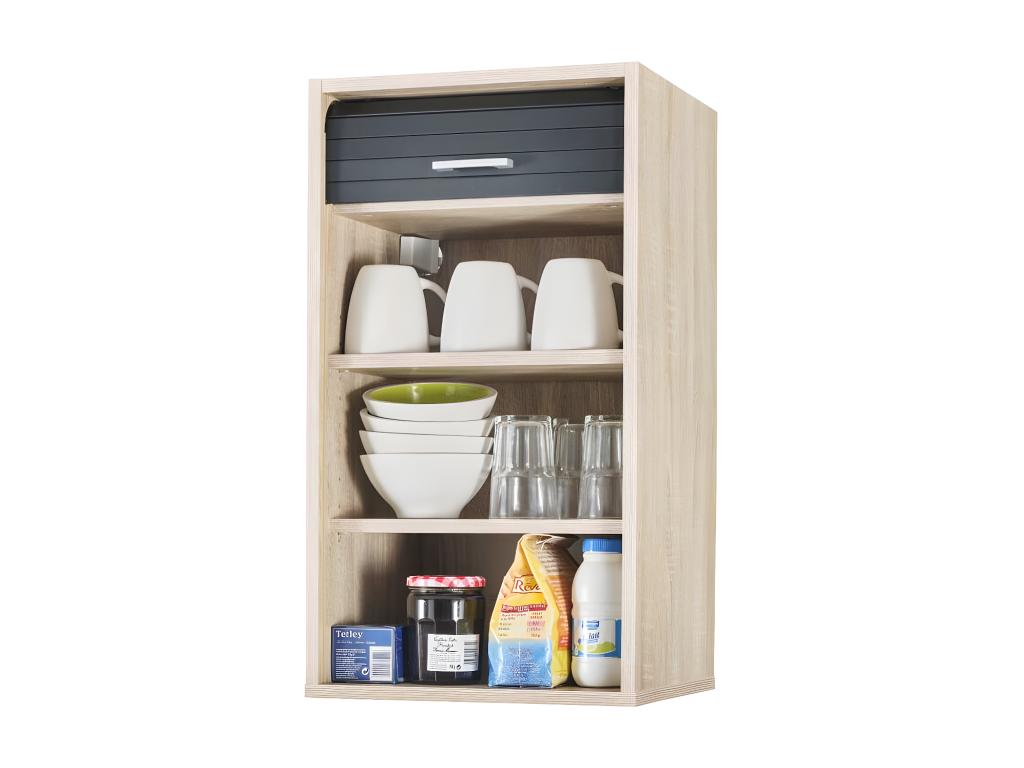 Meuble de rangement de cuisine M Chêne/Noir - Cosymeub CTMF26283