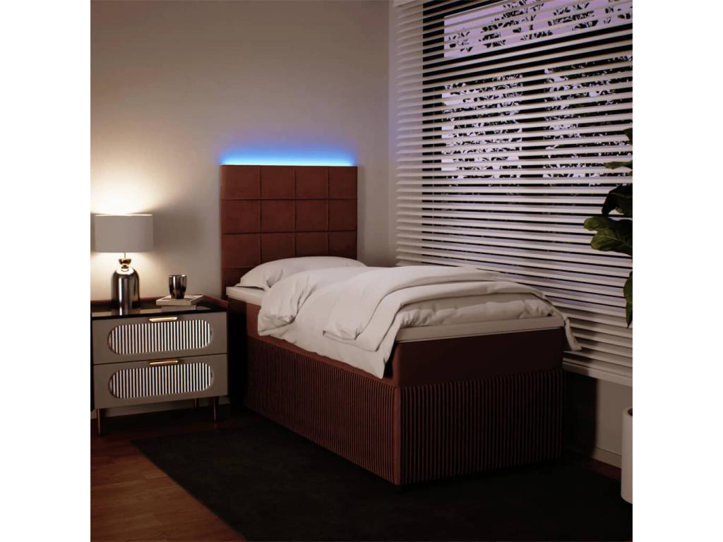 Sommier à Cosymeub de lit avec matelas Rose 100x200 cm Velours BOLE85109