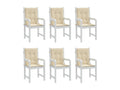 Coussins de chaise de jardin à dossier bas lot de 6 beige VUTI04904
