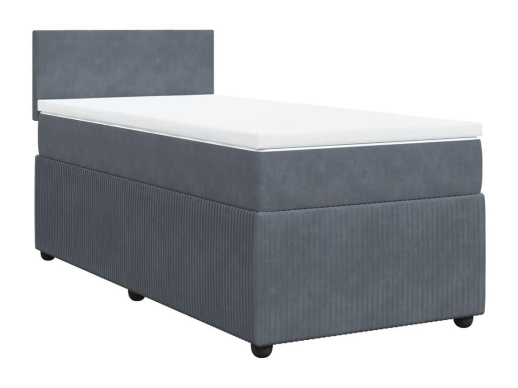 Sommier à Cosymeub de lit et matelas Gris foncé 90x200 cm Velours SLGC49175