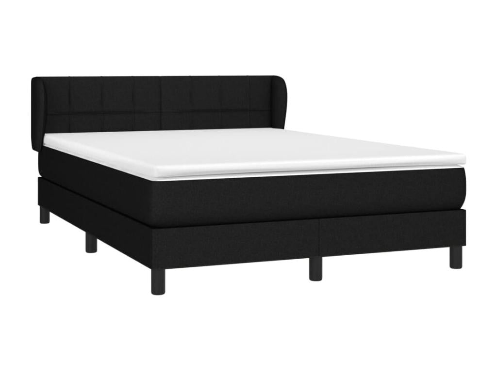 Lit à sommier tapissier avec matelas Noir 140x190 cm Tissu VZTF41213