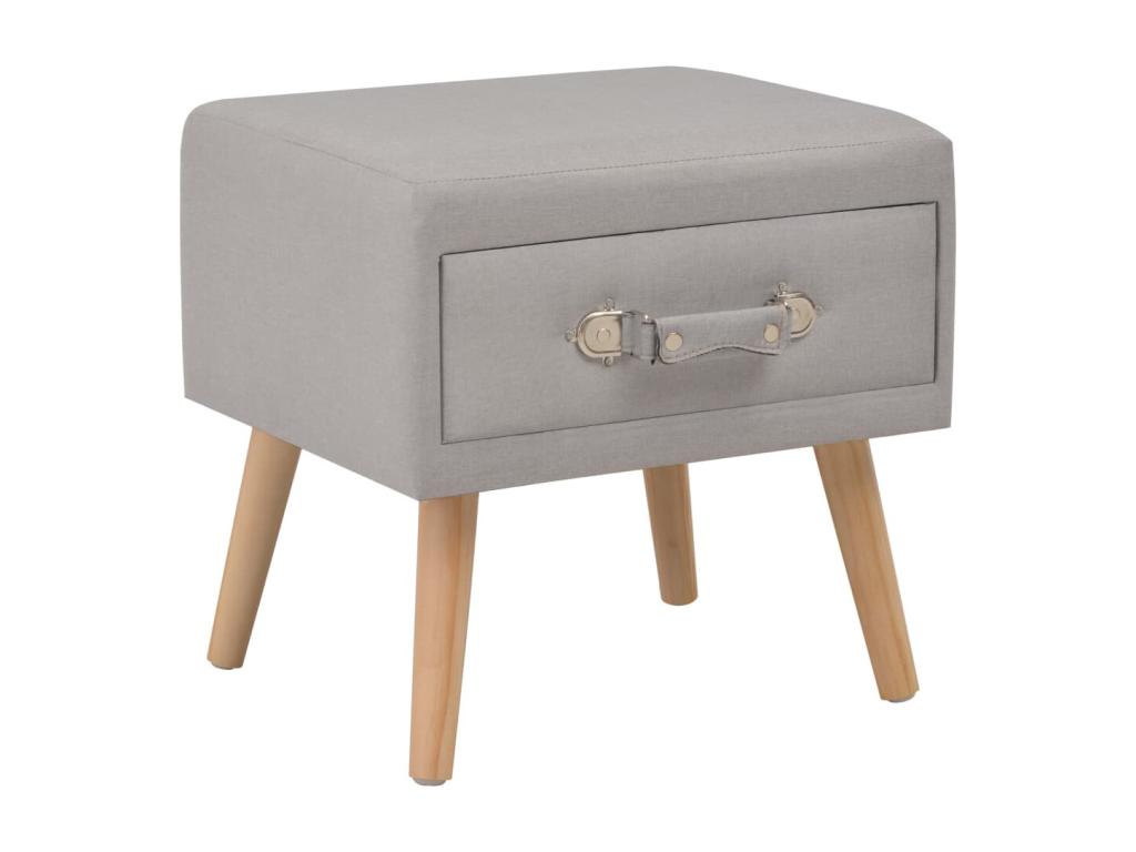 Table de chevet Gris 40x35x40 cm Tissu EABH96356
