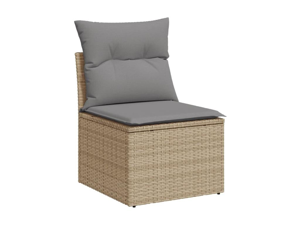 Salon de jardin avec coussins 8pcs méCosymeub beige résine tressée YJBY71953