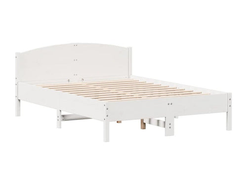 Cadre de lit et tête de lit blanc 140x190 cm bois de pin massif DDLU57538