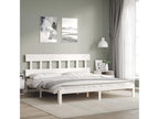 Cadre de lit avec tête de lit blanc Super Cosymeub bois massif EMEU78256