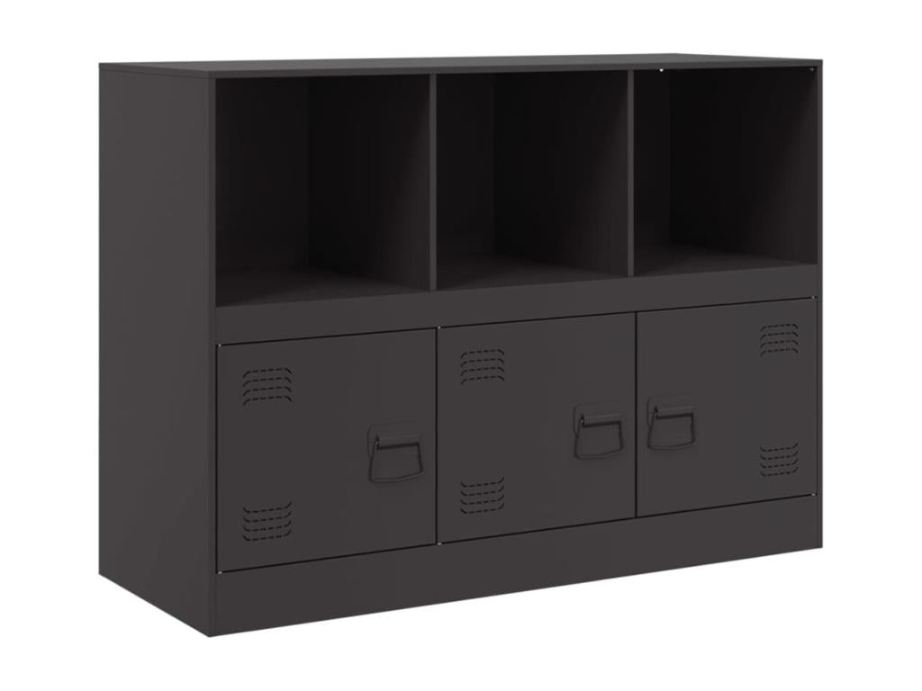 Buffet noir 99x39x73 cm acier NOVQ73168