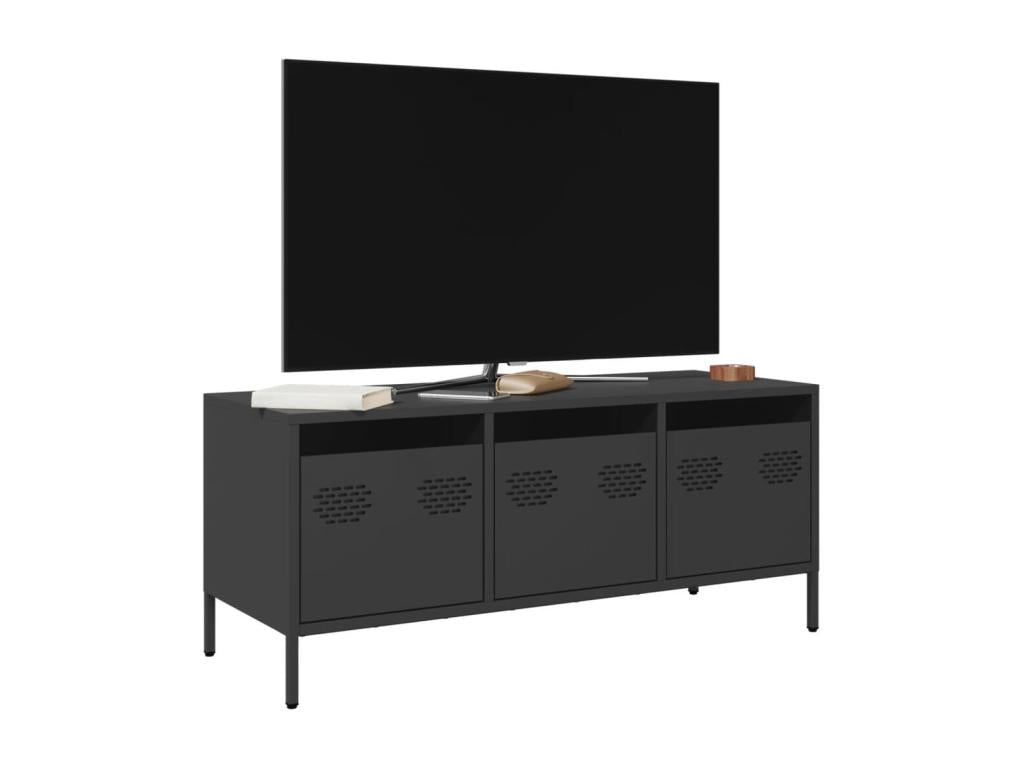 Meuble TV noir 101,5x39x43,5 cm acier laminé à froid JEKI71646