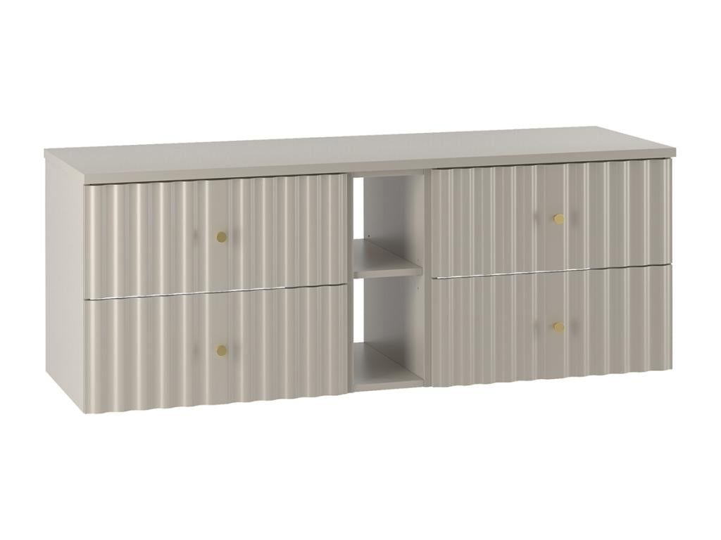 Meuble sous-vasque 140cm 2 niches plan de toilette Cosymeub Cachemire DNOT08777