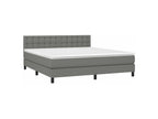Sommier à Cosymeub de lit avec matelas Gris foncé 160x200 Tissu RUVU82678