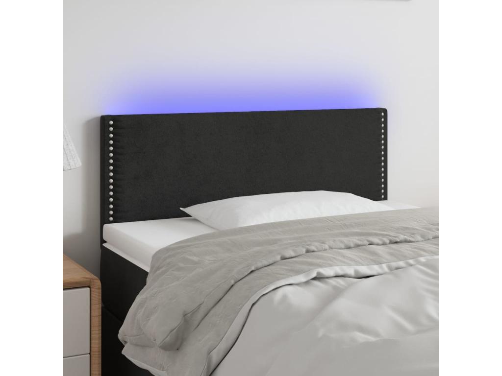 Tête de lit à LED Noir 80x5x78/88 cm Velours HVCP42653