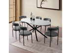 Table à manger 6 personnes gris et noir 180 cm Cosymeub HSWY43196