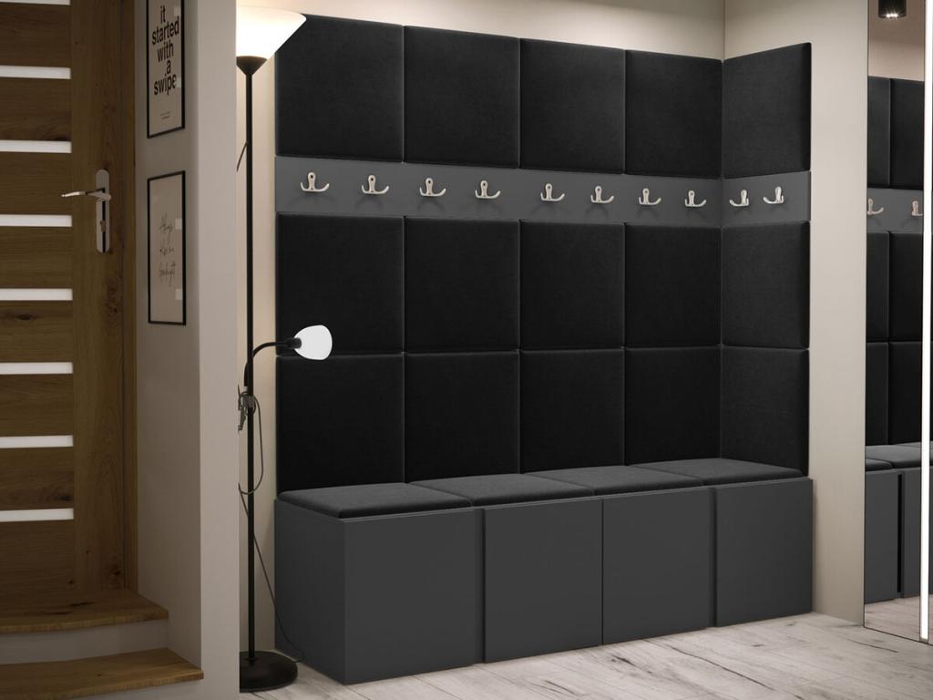 Meuble d'entrée Cosymeub 265 186x168x46cm Graphite Tapisserie - Stratifié EACC06198