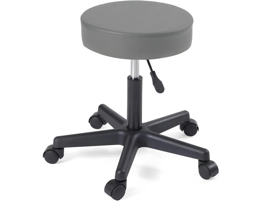 Tabouret à Cosymeub siège rond simili cuir rembourré hauteur pivotant réglable YÉ gris foncé IMVK53383