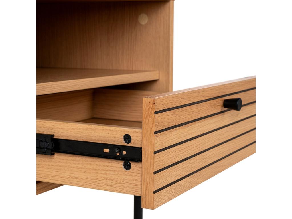 Cosymeub - Table de chevet 1 tiroir en bois - Couleur Bois clair FTTD95668