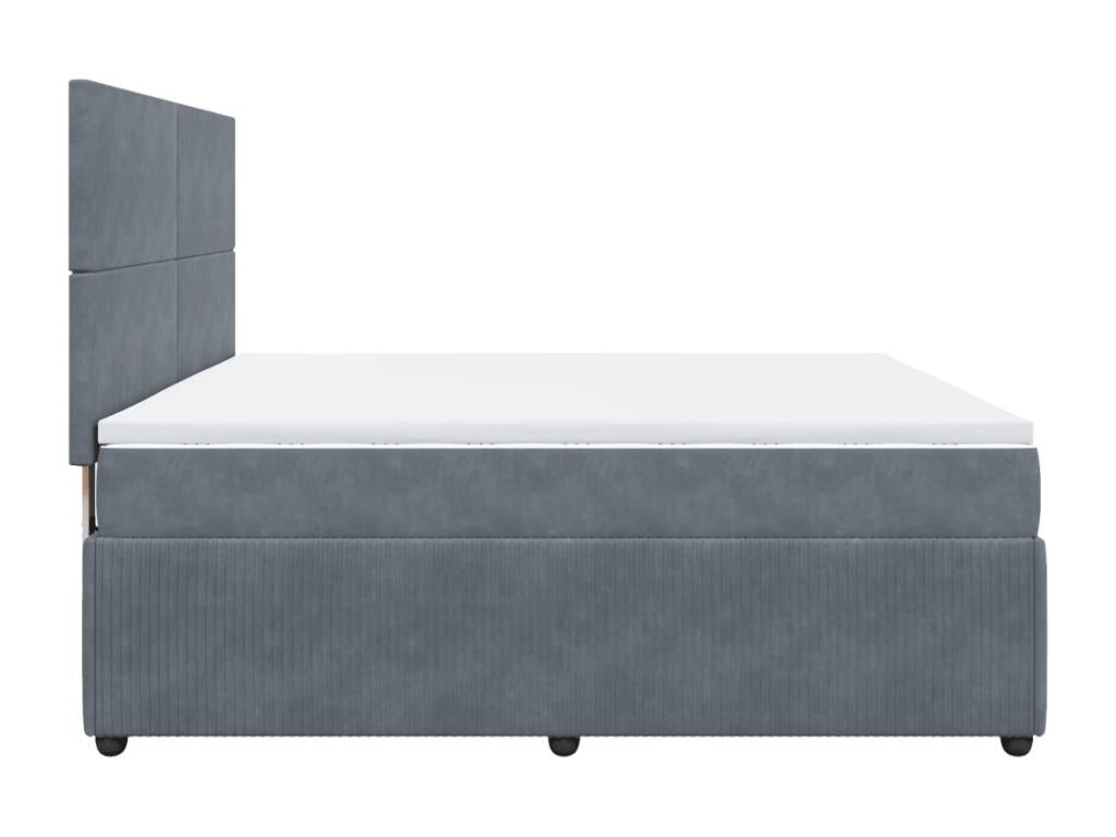 Sommier à Cosymeub de lit et matelas Gris foncé 180x200cm Velours SUUX98517