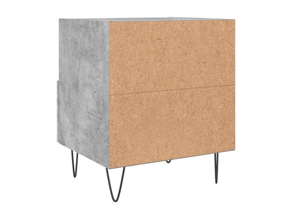 Table de chevet gris béton 40x35x47,5 cm bois d'ingénierie JADQ78506