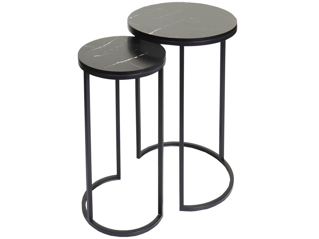 Lot de 2 tables d'appoint Cosymeub-K46 noir-noir ALLY56265